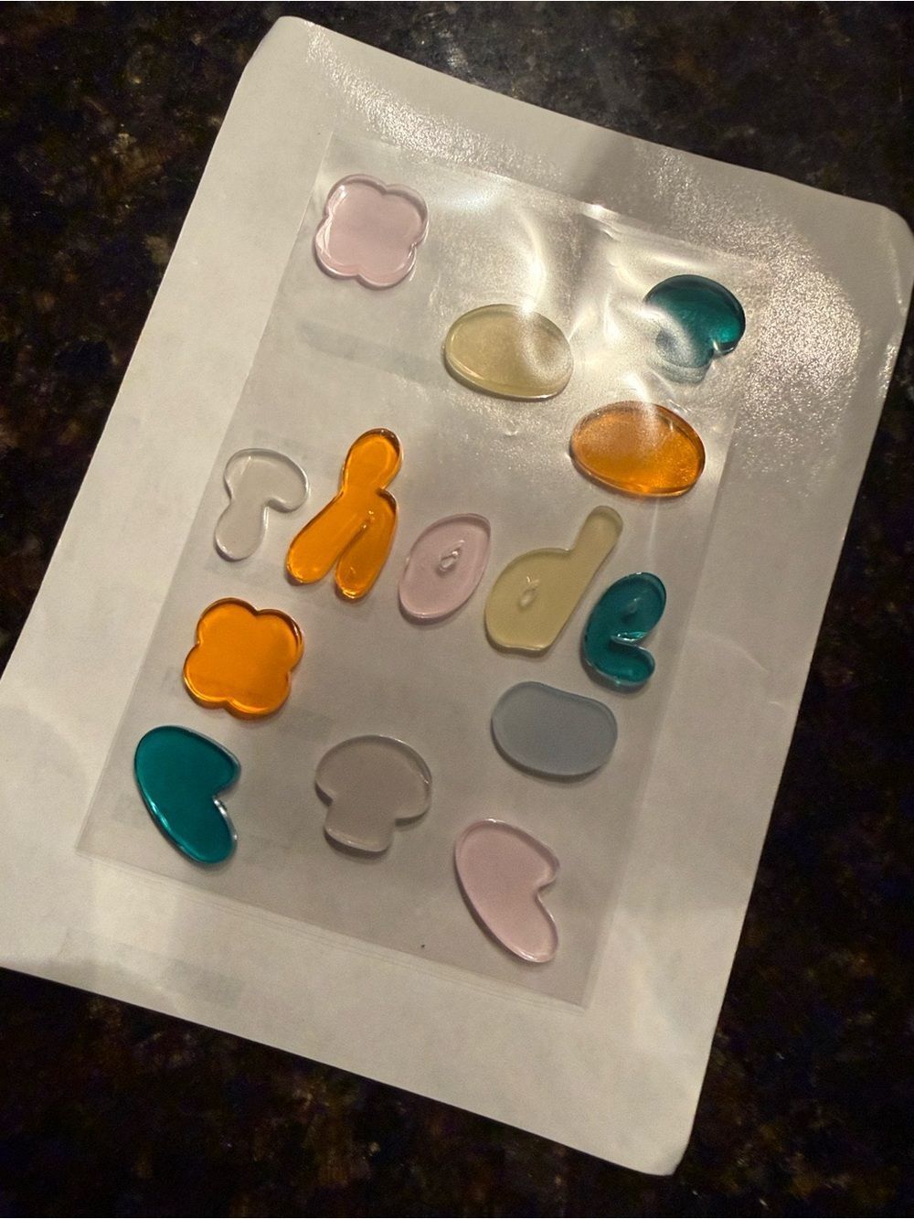 Colorful Resin Embellishment Acne Sticker Sheet - Mixed Shapes RHODE Skin -